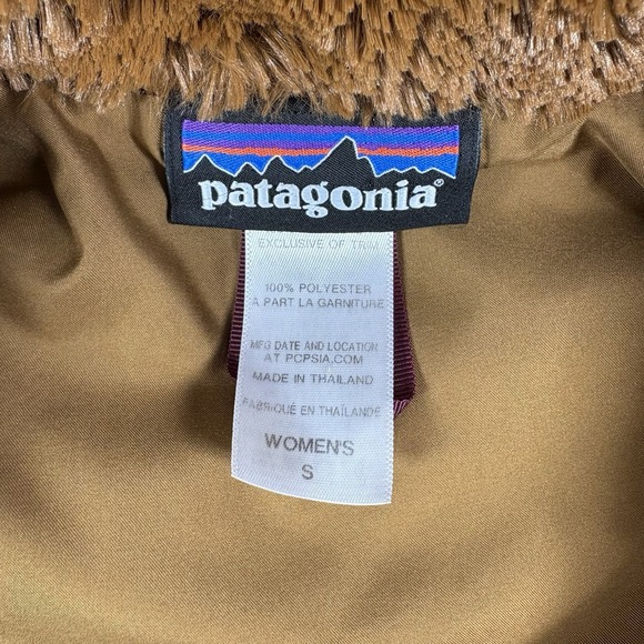 PATAGONIA Pelage Fleece Vest Womens S Brown White Full Zip Silky High Pile - Picture 3 of 6